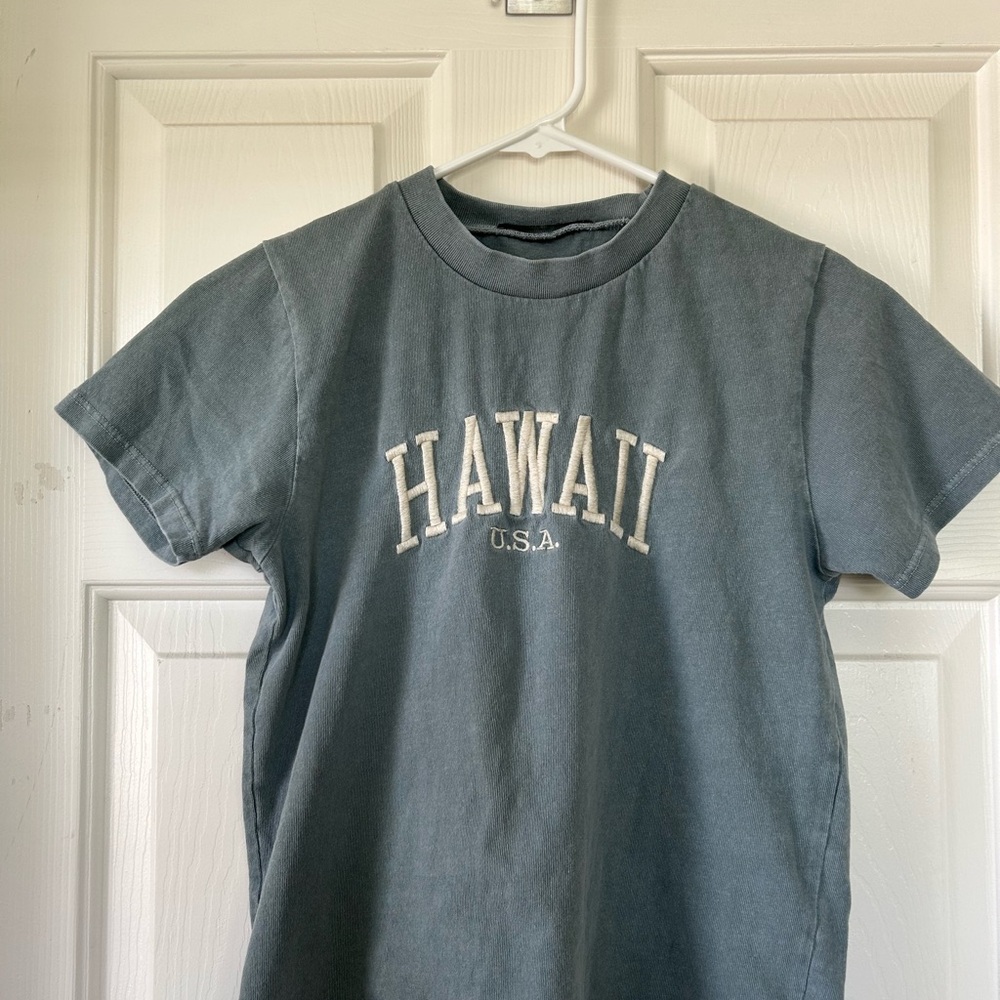 Brandy Melville Green Gray T-Shirt
